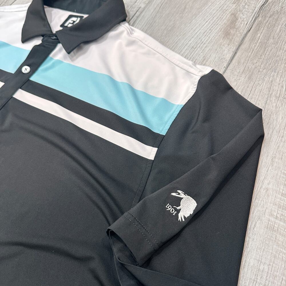 Lot Of 2 Footjoy Polo Shirts Mens 2XL Striped Pattern Performance Golf - Picture 13 of 16